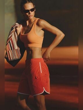 NWT FP Movement Crystal Waters Board Shorts Scarlet Combo, Size Small